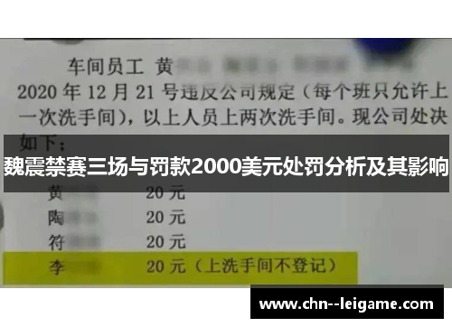 魏震禁赛三场与罚款2000美元处罚分析及其影响 魏震禁赛三场与罚款2000美元处罚分析及其影响